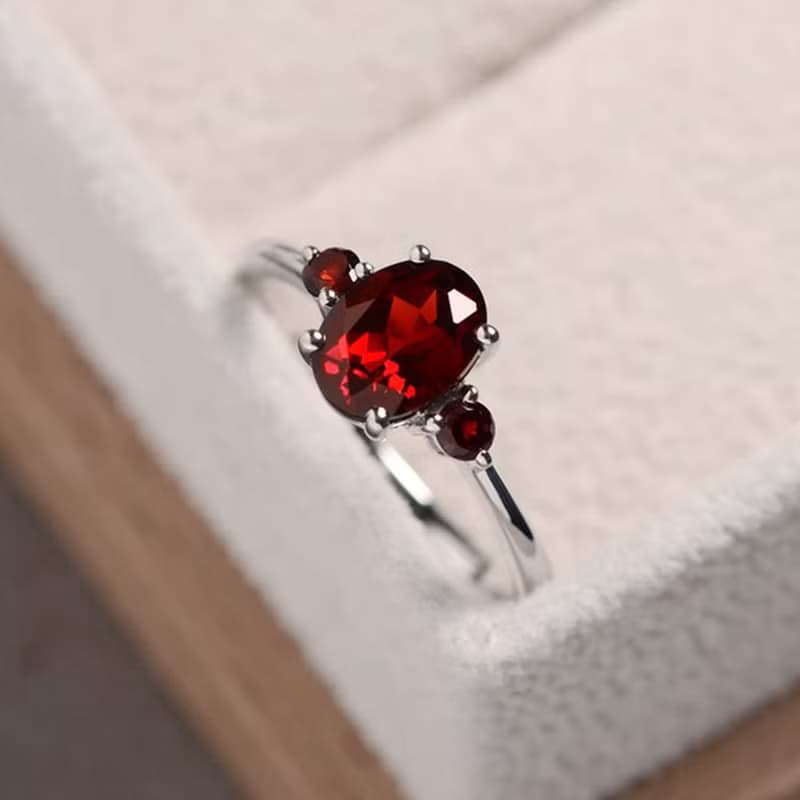 3.05 ct. Red natural ruby ring silver sterling size 7.0 free resize