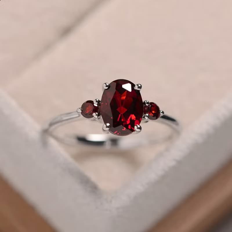 3.05 ct. Red natural ruby ring silver sterling size 7.0 free resize