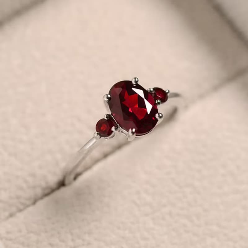 3.05 ct. Red natural ruby ring silver sterling size 7.0 free resize