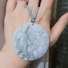 【親翠】天然翡翠 細膩山水觀音吊墜 佛系 畢業禮物