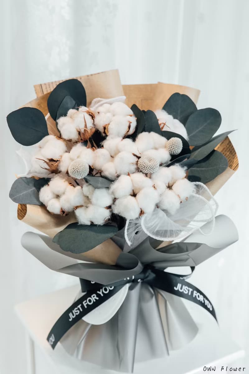 棉花花束/乾燥花束/生日花束/棉花束/告白花束/畢業花束/畢業禮物