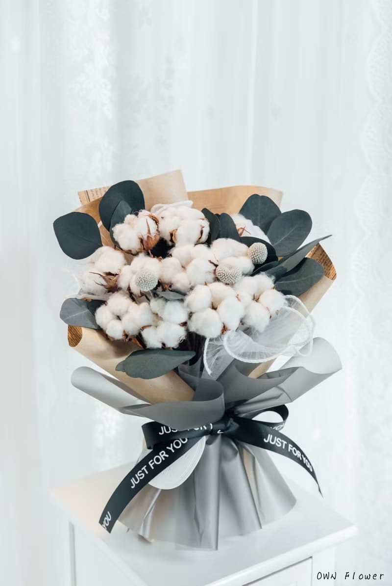 棉花花束/乾燥花束/生日花束/棉花束/告白花束/畢業花束/畢業禮物