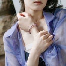 瑞典AWNL 刺梨薔薇 紫幽靈水晶 女士手鍊 女生禮物