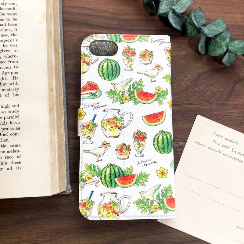 Watermelon手帳型スマホケース　iPhone Android全機種対応　スイカ