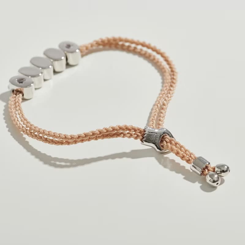 豆豆心鑽米色編織手鍊 (橢圓-共兩色)