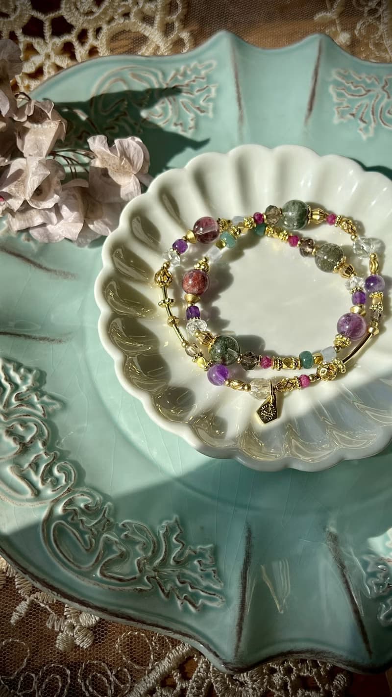 -葡萄莊園-天然水晶手鏈/黃銅手鍊