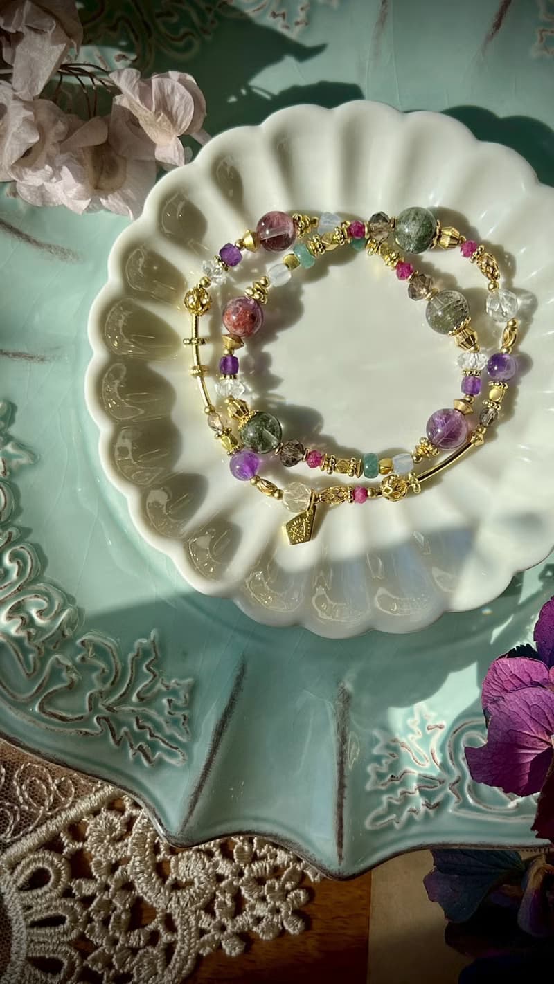 -葡萄莊園-天然水晶手鏈/黃銅手鍊