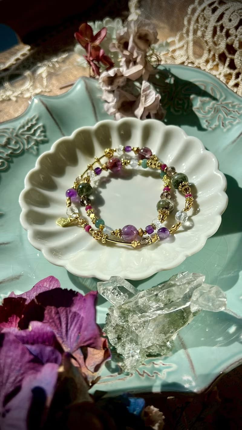 -葡萄莊園-天然水晶手鏈/黃銅手鍊