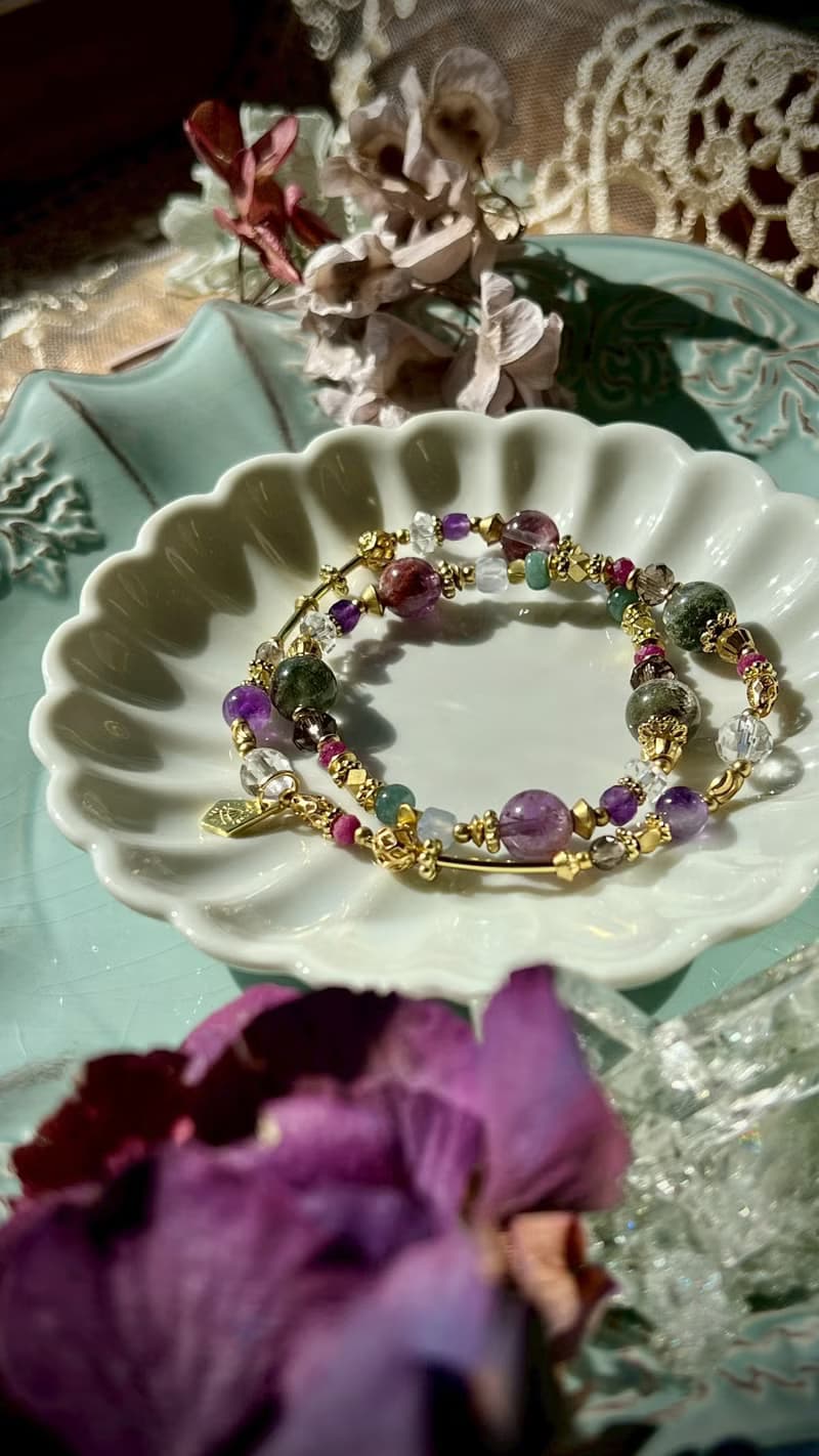 -葡萄莊園-天然水晶手鏈/黃銅手鍊