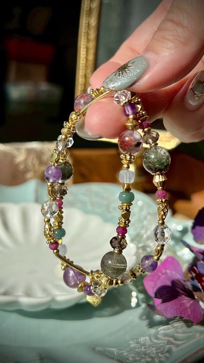 -葡萄莊園-天然水晶手鏈/黃銅手鍊