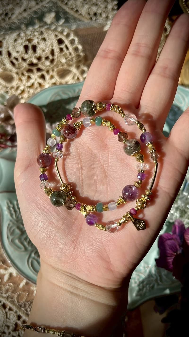 -葡萄莊園-天然水晶手鏈/黃銅手鍊