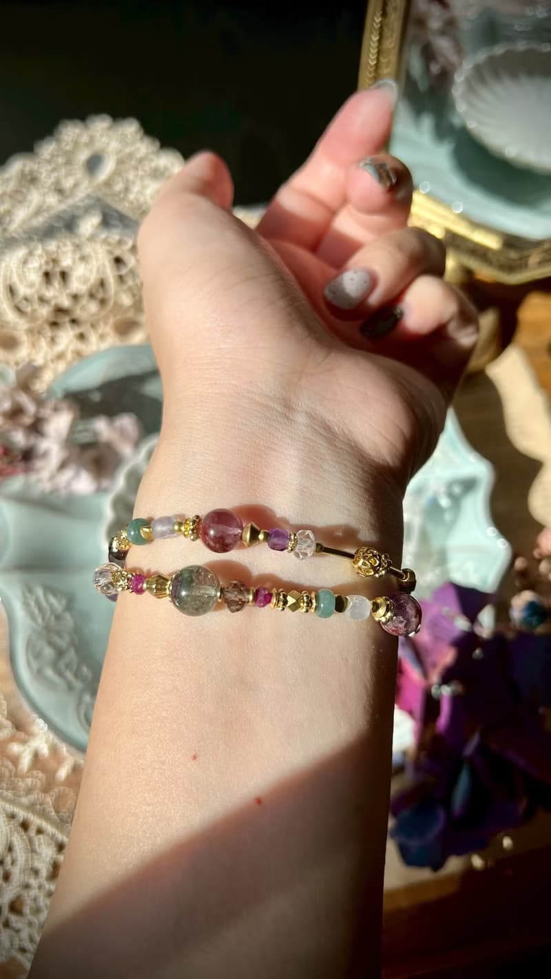 -葡萄莊園-天然水晶手鏈/黃銅手鍊