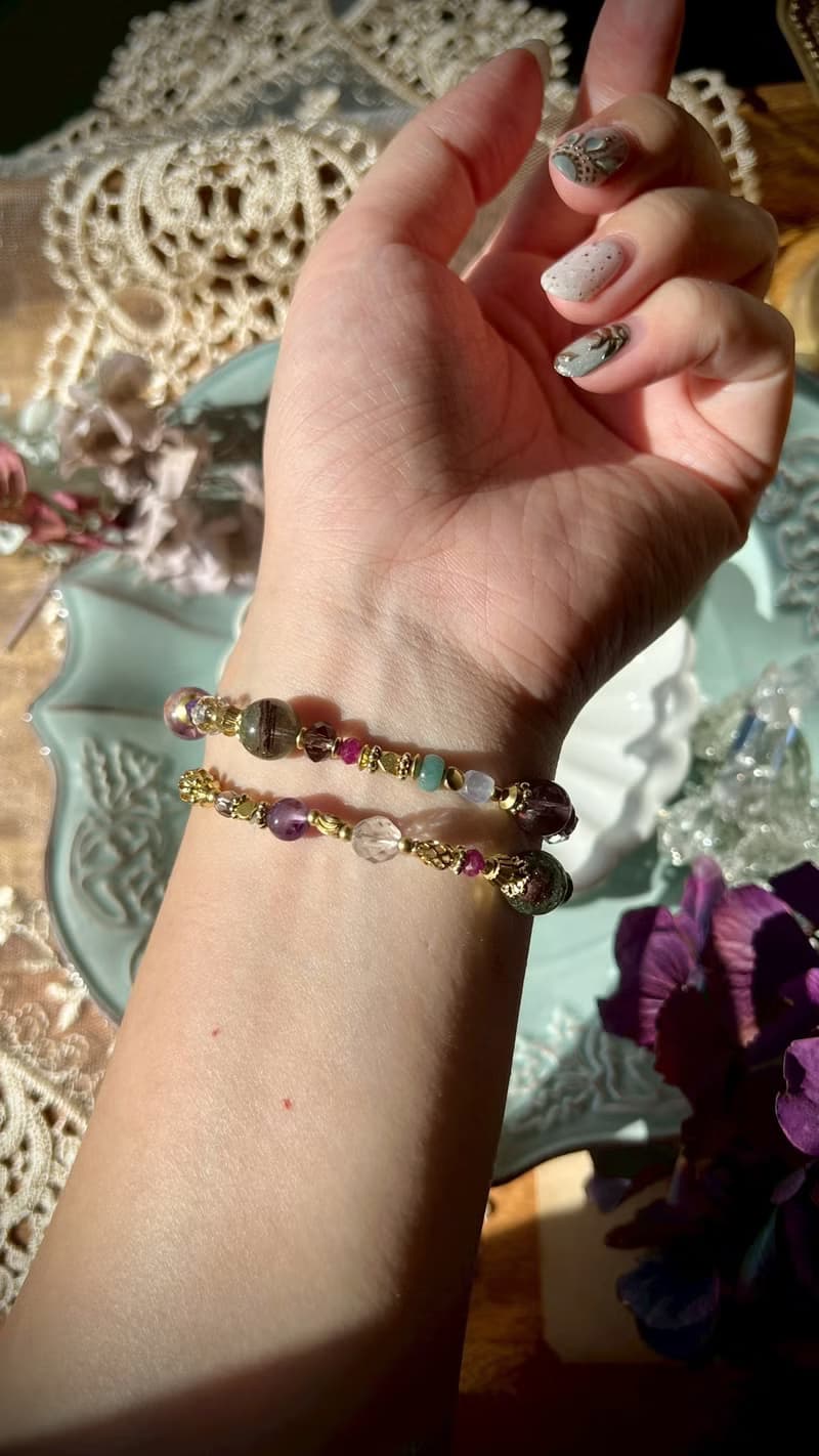 -葡萄莊園-天然水晶手鏈/黃銅手鍊