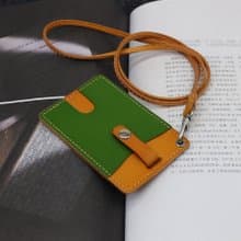 真皮 復古拼色掛頸卡套 直式