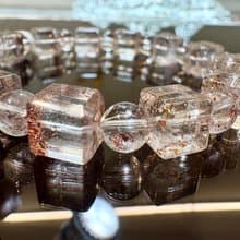 天然方糖方塊紅超七金草莓8-8.5mm22.58g三輪骨幹貴人運桃花