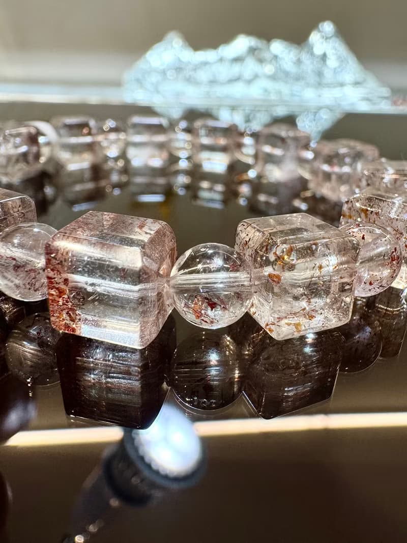 天然方糖方塊紅超七金草莓8-8.5mm22.58g三輪骨幹貴人運桃花