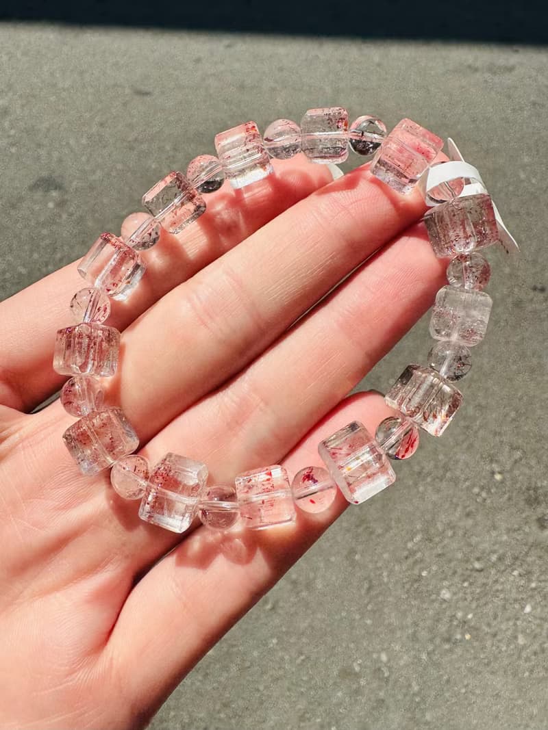 天然方糖方塊紅超七金草莓8-8.5mm22.58g三輪骨幹貴人運桃花