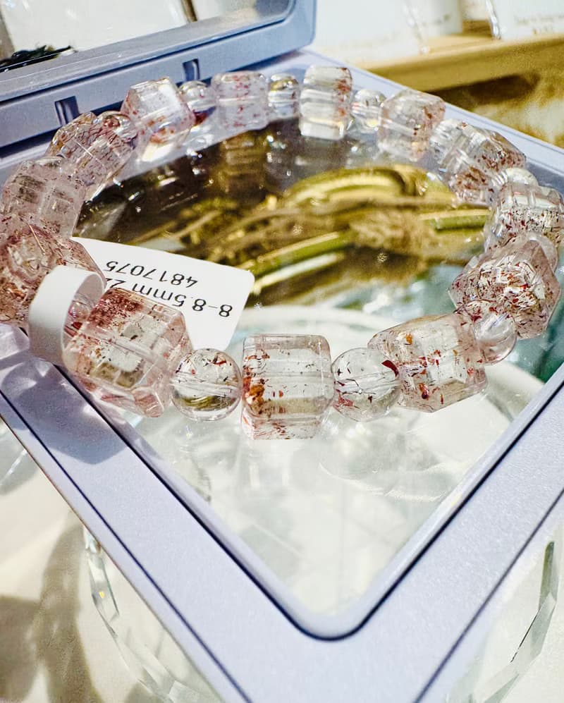 天然方糖方塊紅超七金草莓8-8.5mm22.58g三輪骨幹貴人運桃花