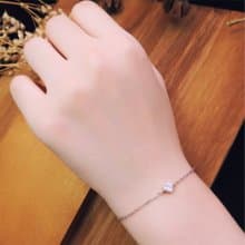 小小戀歌 愛心 純銀手鍊 白K 玫瑰金 女生手鍊