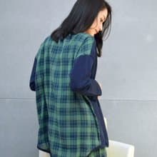 英倫風雙層紗格紋居家服-綠