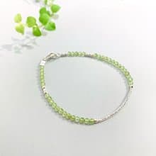 Ops silver bracelet -手工/限定/綠橄欖/簡約/極細/禮物/純銀