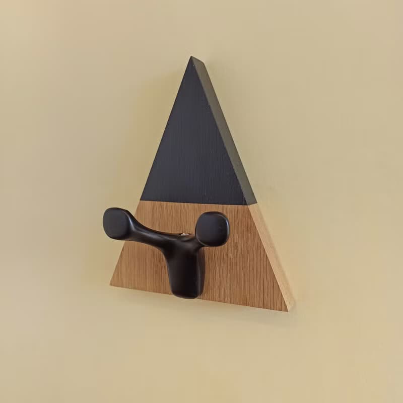 Minimalistic Oak Wall Hook for Apparel, Bags, and More