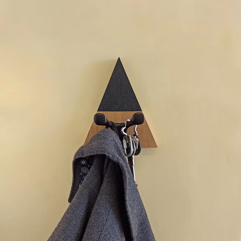 Minimalistic Oak Wall Hook for Apparel, Bags, and More
