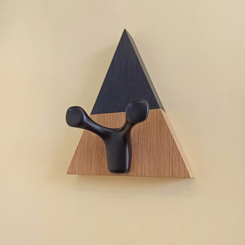 Minimalistic Oak Wall Hook for Apparel, Bags, and More