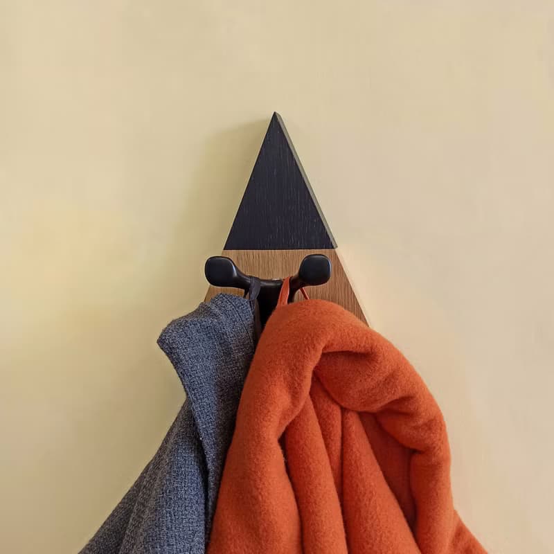 Minimalistic Oak Wall Hook for Apparel, Bags, and More