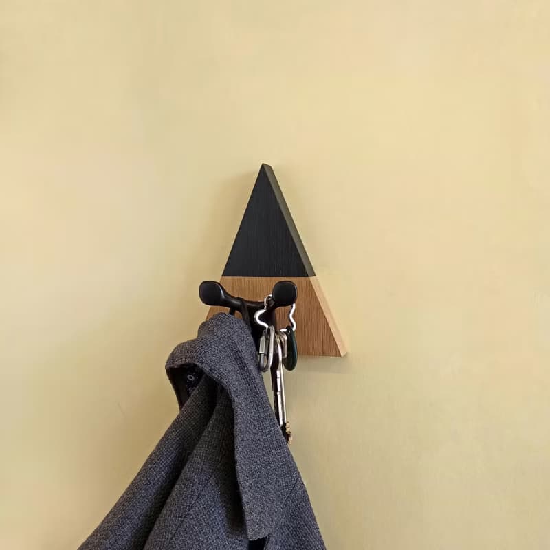 Minimalistic Oak Wall Hook for Apparel, Bags, and More