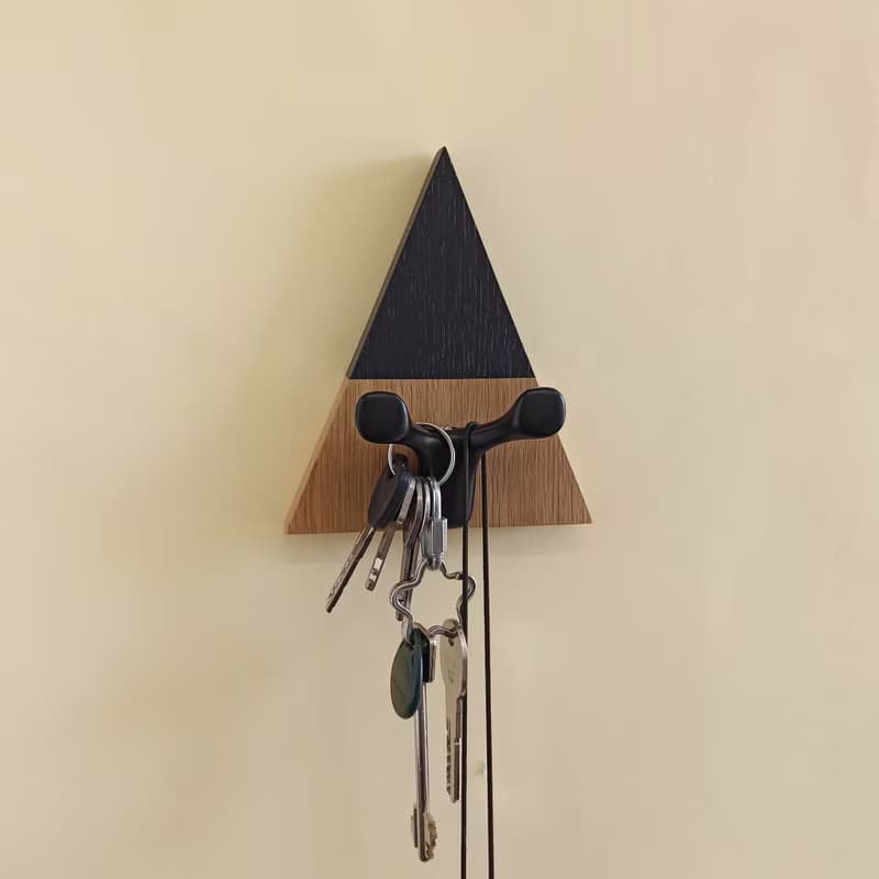 Minimalistic Oak Wall Hook for Apparel, Bags, and More
