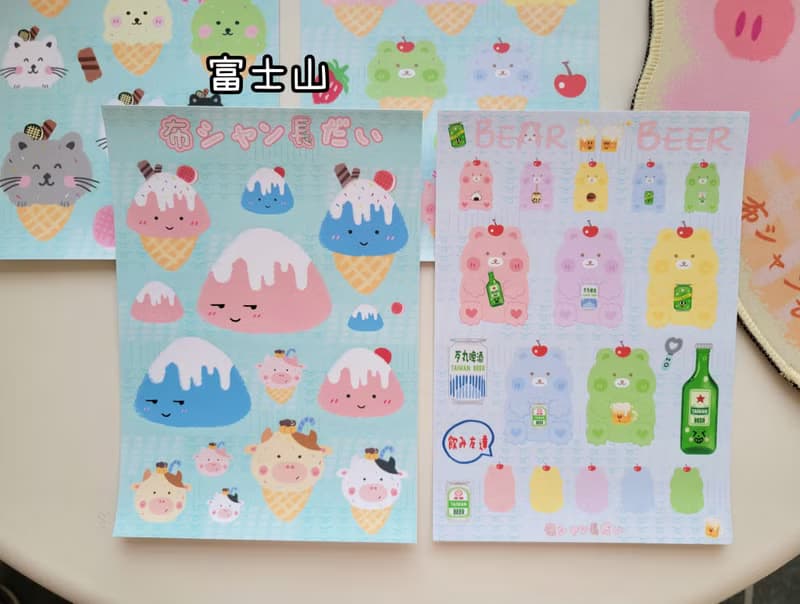 來買醉的熊VS動物珍珠奶茶 防水貼紙 行李箱貼紙