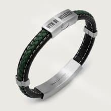 WYN 皮革編織手鍊 - 自信 - 綠
