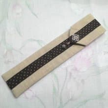 餐具組隨身收納袋 筷套F02-001(咖啡色)~獨特設計手工縫製