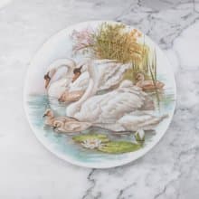 法國復古天鵝裝飾陶瓷碟