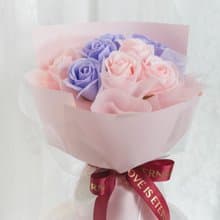 粉玫瑰花束/香皂花束/香皂花/生日花束/情人節花束/驚喜禮物/花束
