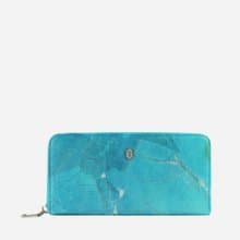 Vegan Zip Around Wallet - Turquoise