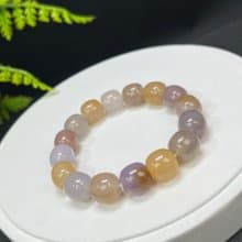 精品精選天然珊瑚玉手串冰潤玉化意境老型珠多彩菊花石手環招財運