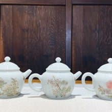 不言美器 釉中彩 四季豐收壺 茉莉花 蘋果花 團菊