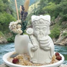 佛藝新美學 藝術香氛擴香 土地公(財神爺) 永生花多彩圓盤組