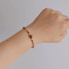 復古虎眼石大地色系天然石手鍊 14kgf|質感|優雅|通勤|日常配戴