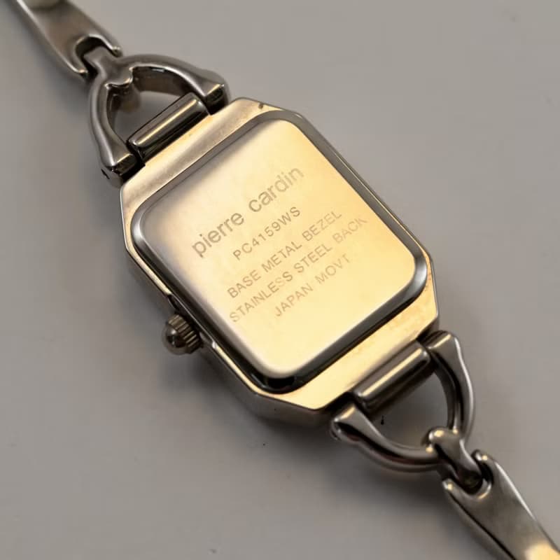 pierre cardin ピエールカルダン 女性用腕時計 クォーツ PC4159WS シルバー文字盤 スクエア  手錶 古董錶 復古手錶