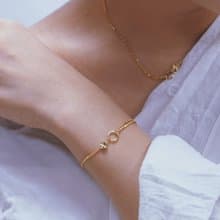 Be around me— 雙圈鋯石手鍊生日 情人節禮物