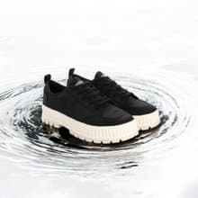 PALLADIUM PALLASHOCK LO WP+厚底巧克力低筒防水鞋 黑白 74408