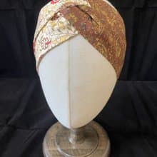 巧克力馬賽/雙色扭結髮帶/日本印花布