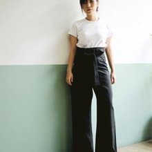Pahn : Black Cotton Wrapped Pants