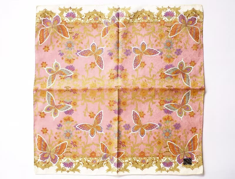 Lancetti Vintage Handkerchief Women Butterflies Gift 21 x 20.5 inches
