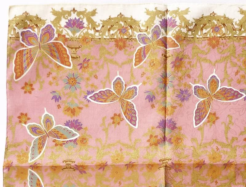 Lancetti Vintage Handkerchief Women Butterflies Gift 21 x 20.5 inches
