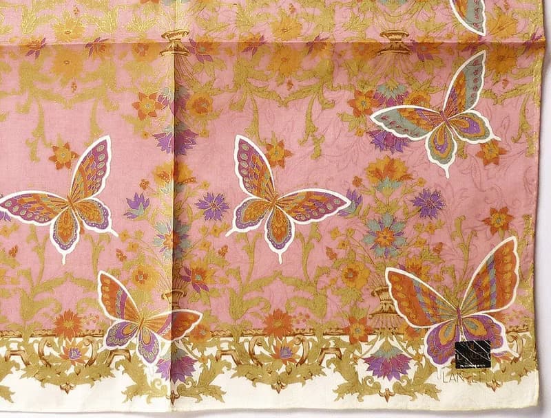 Lancetti Vintage Handkerchief Women Butterflies Gift 21 x 20.5 inches
