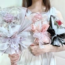 永生玫瑰愛心魔法棒花束 七夕情人節乾燥花花禮